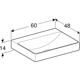 Geberit ONE Waschtisch 60 cm, Abgang vertikal, ohne Hahnloch, ohne Überlauf