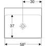 Geberit ONE Waschtisch 60 cm, Abgang vertikal, ohne Hahnloch, ohne Überlauf
