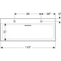 Geberit ONE Waschtisch 120 cm, Abgang horizontal, 2 Hahnlöcher, ohne Überlauf