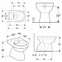 Geberit Renova Stand-WC Tiefspüler, Abgang vertikal, teilgeschlossene Form, Rimfree