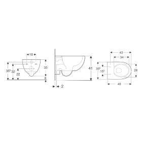 Geberit Renova Compact Wand-WC Tiefspüler