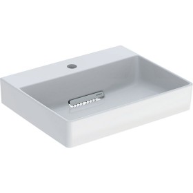 Geberit ONE Aufsatzwaschtisch, 1 Hahnloch, ohne Überlauf, Abgang horizontal