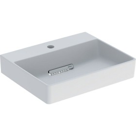 Geberit ONE Aufsatzwaschtisch, 1 Hahnloch, ohne Überlauf, Abgang horizontal