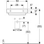 Geberit ONE Aufsatzwaschtisch, 1 Hahnloch, ohne Überlauf, Abgang horizontal