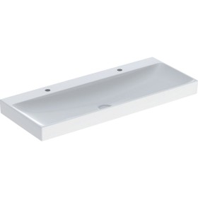 Geberit ONE Waschtisch 120 cm, Abgang vertikal, 2 Hahnlöcher, ohne Überlauf