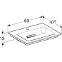 Geberit ONE Möbelwaschtisch 60 cm, Abgang horizontal, 1 Hahnloch, ohne Überlauf