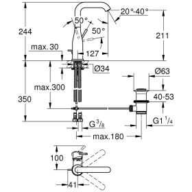 Rubinetto monocomando per lavabo GROHE Essence Nuova taglia L