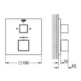 GROHE Grohtherm Cube Thermostat-Brausebatterie mit integrierter 2-Wege-Umstellung Unterputz