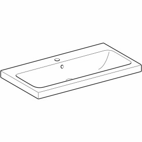 Geberit iCon Light Waschtisch 90 cm mit Hahnloch mittig und Überlauf