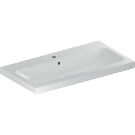 Geberit iCon Light Waschtisch 90 cm mit Hahnloch mittig und Überlauf