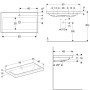 Geberit iCon Light Waschtisch 90 cm mit Hahnloch mittig und Überlauf