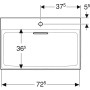 Geberit ONE Waschtisch 75 cm, Abgang horizontal, 1 Hahnloch, ohne Überlauf