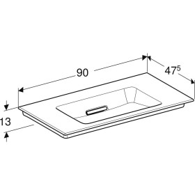 Geberit ONE Möbelwaschtisch 90 cm, Abgang horizontal, ohne Hahnloch, ohne Überlauf