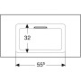 Geberit ONE Möbelwaschtisch 90 cm, Abgang horizontal, ohne Hahnloch, ohne Überlauf