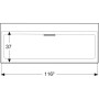 Geberit ONE Waschtisch 120 cm, Abgang horizontal, ohne Hahnloch, ohne Überlauf