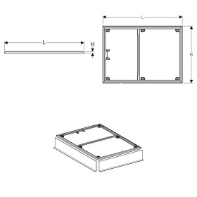 Geberit Installationsrahmen für Setaplano Duschwanne 120 x 90 cm, für 6 Füße