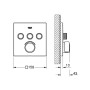 GROHE SmartControl Unterputzmischer Fertigmontageset mit 3 Absperrventilen, eckige Ausführung