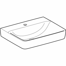 Geberit Renova Plan Waschtisch 60 cm mit Hahnloch mittig, ohne Überlauf