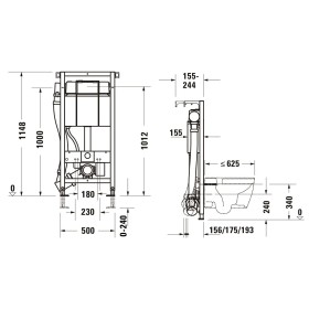 Élément de WC Duravit DuraSystem, extraction d'odeurs manuelle, revêtement en poudre