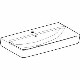 Geberit Renova Plan Aufsatzwaschtisch 85 cm mit Hahnloch mittig und Überlauf