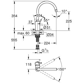 Robinet d'évier monocommande GROHE Concetto