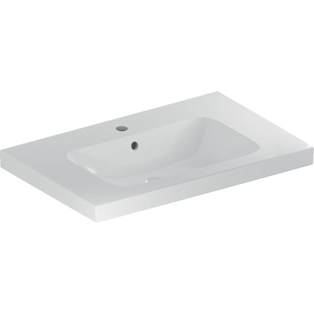 Geberit iCon Light Waschtisch 90 cm mit Ablagefläche, Hahnloch mittig und Überlauf
