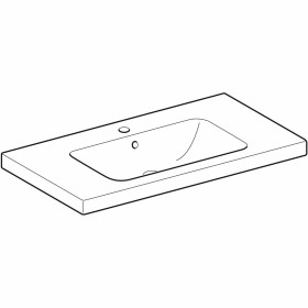 Geberit iCon Light Waschtisch 90 cm mit Ablagefläche, Hahnloch mittig und Überlauf