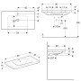 Geberit iCon Light Waschtisch 90 cm mit Ablagefläche, Hahnloch mittig und Überlauf