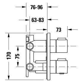 Ensemble de robinetterie thermostatique encastrée Duravit, rond