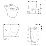 Geberit iCon Stand-WC für AP-Spülkasten aufgesetzt, Tiefspüler ohne Spülrand