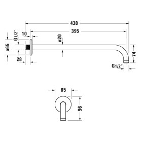 Duravit Brausearm gebogen 41 cm