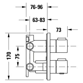 Ensemble de thermostat encastré Duravit, carré
