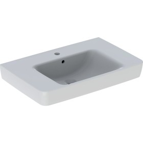 Geberit Renova Plan Waschtisch 75 cm mit Ablagefläche, Hahnloch mittig und Überlauf