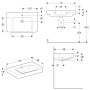Geberit Renova Plan Waschtisch 75 cm mit Ablagefläche, Hahnloch mittig und Überlauf