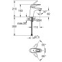 GROHE Eurostyle Einhand-Waschtischbatterie DN 15 S-Size, offener Metall-Hebelgriff, ohne Ablaufgarnitur