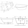 Geberit Renova asymmetrische Eck-Badewanne, rechts