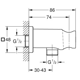 Arco di uscita doccia GROHE Rainshower con supporto