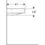 Geberit ONE Waschtisch 50 cm, Abgang horizontal, 1 Hahnloch, ohne Überlauf