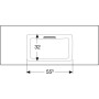 Geberit ONE Möbelwaschtisch 120 cm, Abgang horizontal, ohne Hahnloch, ohne Überlauf