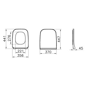 Copriwater VitrA M-Line Slim Wrap, quadrato con chiusura rallentata