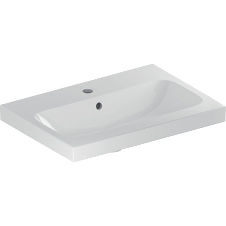 Geberit iCon Light Waschtisch 60 cm verkürzte Ausladung mit Hahnloch mittig und Überlauf