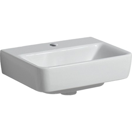 Geberit Renova Plan Handwaschbecken 45 cm mit Hahnloch mittig, ohne Überlauf
