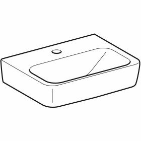 Geberit Renova Plan Handwaschbecken 45 cm mit Hahnloch mittig, ohne Überlauf