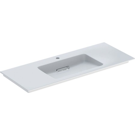 Geberit ONE Möbelwaschtisch 120 cm, Abgang horizontal, 1 Hahnloch, ohne Überlauf