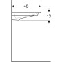 Geberit ONE Möbelwaschtisch 120 cm, Abgang horizontal, 1 Hahnloch, ohne Überlauf