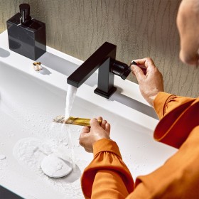 hansgrohe Tecturis E Einhebel-Waschtischarmatur 110 Fine CoolStart wassersparend+ mit Push-Open Ablaufgarnitur