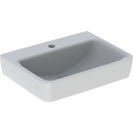 Geberit Renova Plan Handwaschbecken 50 cm mit Hahnloch mittig, ohne Überlauf