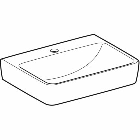 Geberit Renova Plan Handwaschbecken 50 cm mit Hahnloch mittig, ohne Überlauf