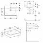 Geberit Renova Plan Handwaschbecken 50 cm mit Hahnloch mittig, ohne Überlauf