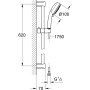 GROHE Tempesta Cosmopolitan 100 Brausestangenset mit 3 Strahlarten